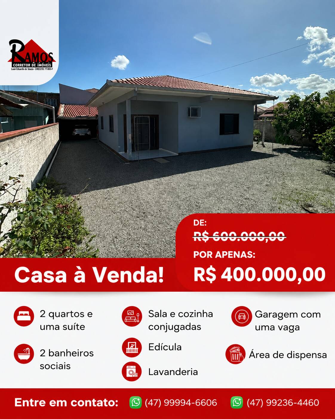Casa, 2 quartos - Foto 1